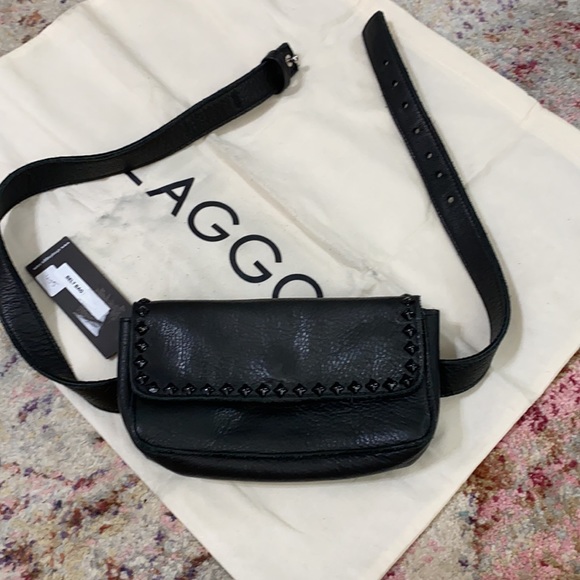 Laggo black leather Fanny pack - Picture 1 of 13